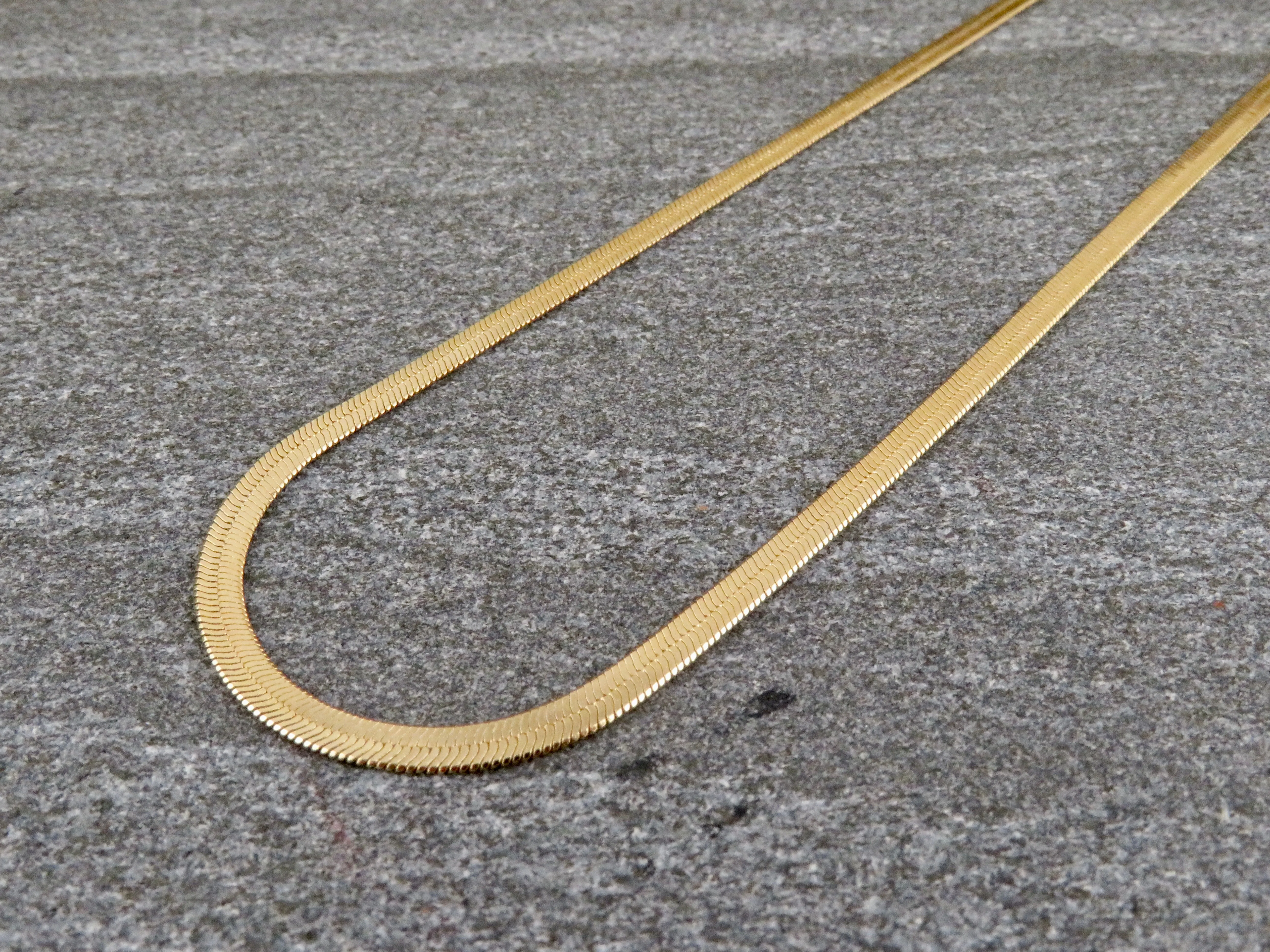 Gold Filled Wide Herringbone Chain Bracelet