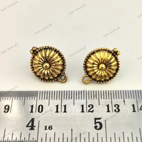 Golden stud earrings component metal earrings findings ESG65