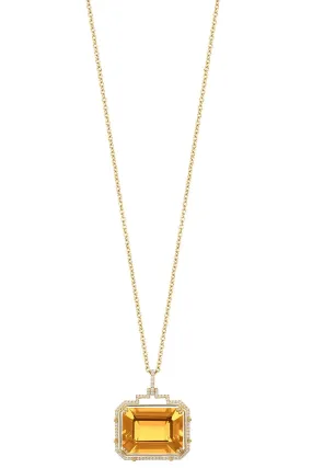 Gossip Citrine Diamond Pendant Necklace