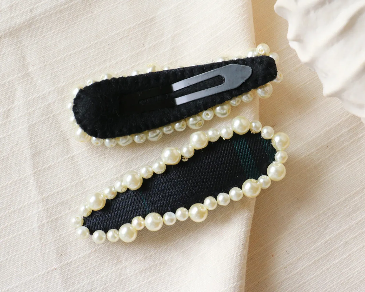 Green Check Hair Pin