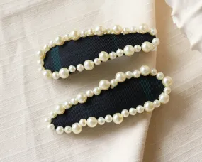 Green Check Hair Pin