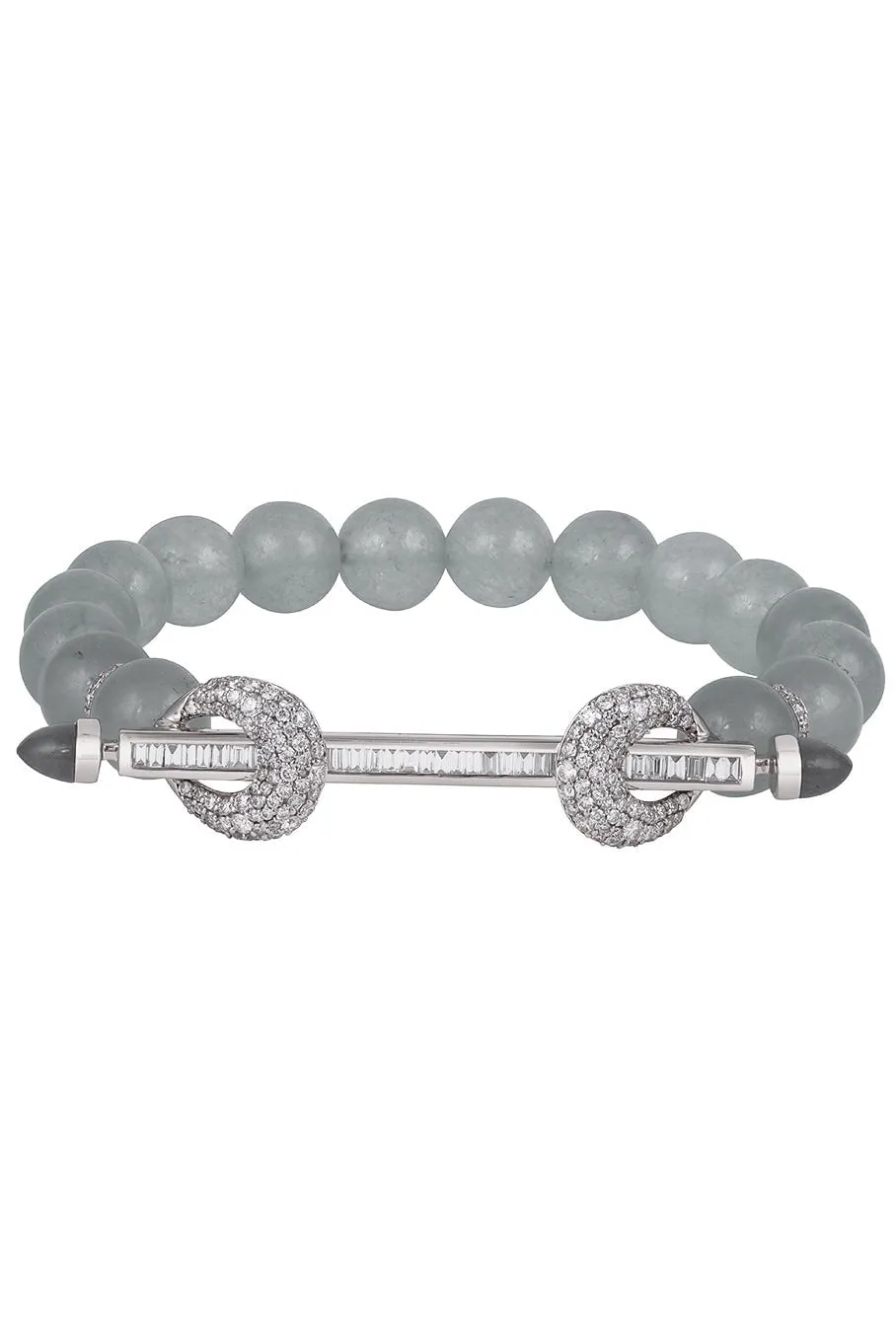 Grey Diamond Moonstone Chakra Bracelet