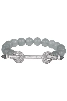 Grey Diamond Moonstone Chakra Bracelet
