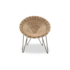 Grey Kubu Rattan Natural Hand Weaved Chair