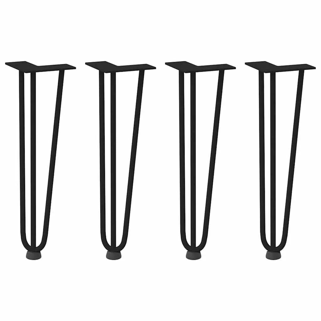 Hairpin Table Legs 4 pcs Black 42 cm Solid Steel