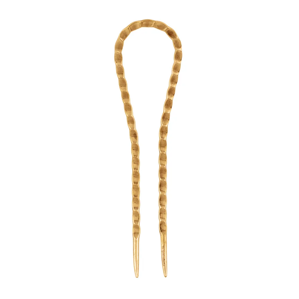 Hand-Tooled Hair Pin in Bronze