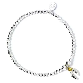 Harry Potter Sterling Silver Ball Bead Snitch Bracelet BHPSB004