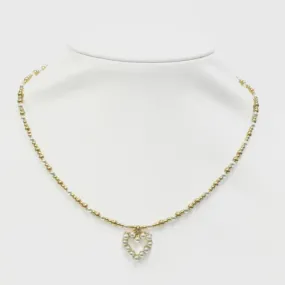 Heather   Heart FWP Bead Choker | 14K Gold Filled