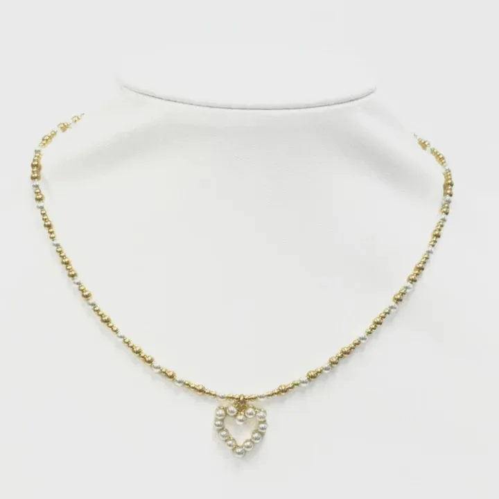 Heather   Heart FWP Bead Choker | 14K Gold Filled