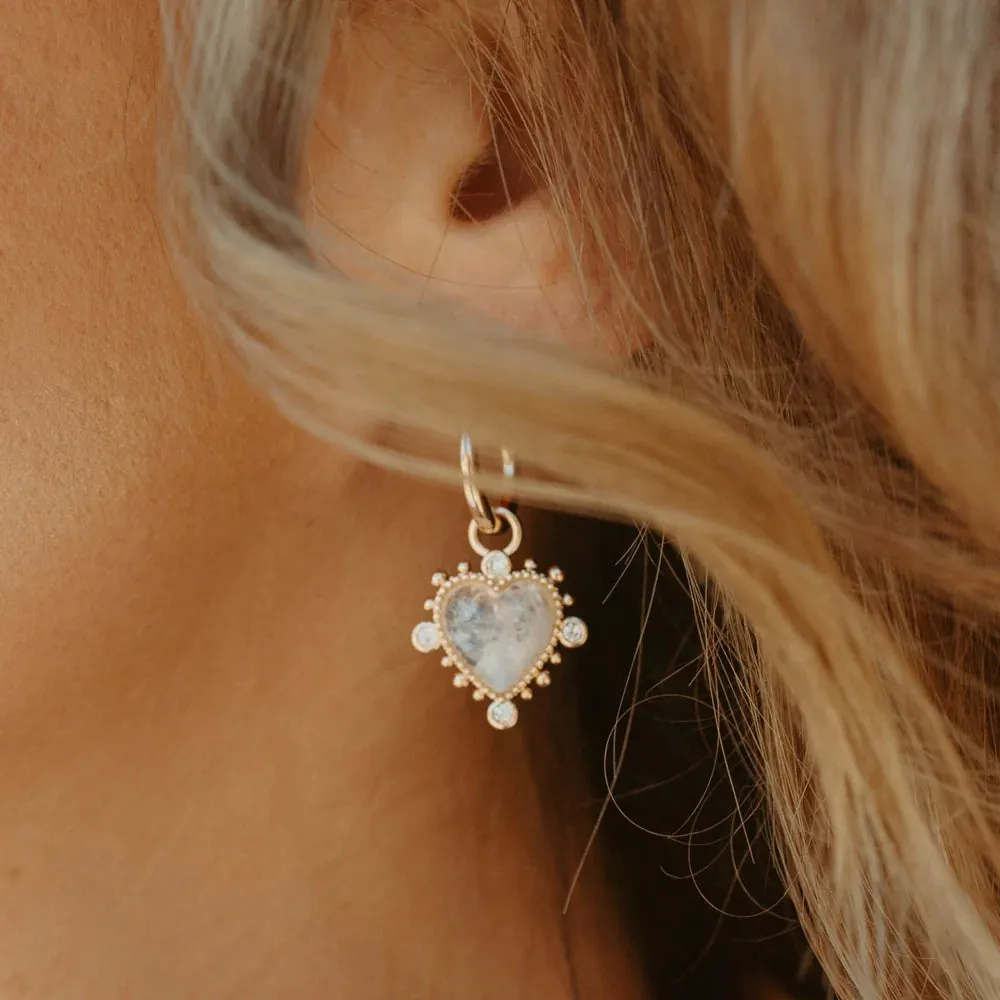 Heavenly Heart Hoop in Moonstone