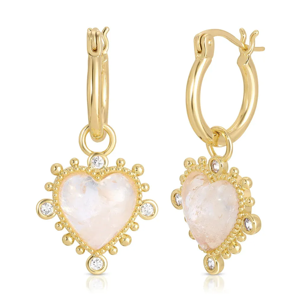 Heavenly Heart Hoop in Moonstone