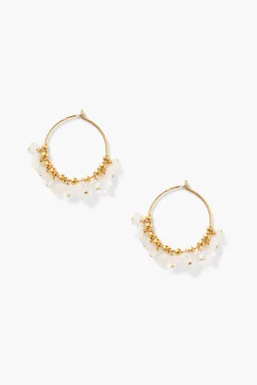 Heishi Hoops ~ Moonstone