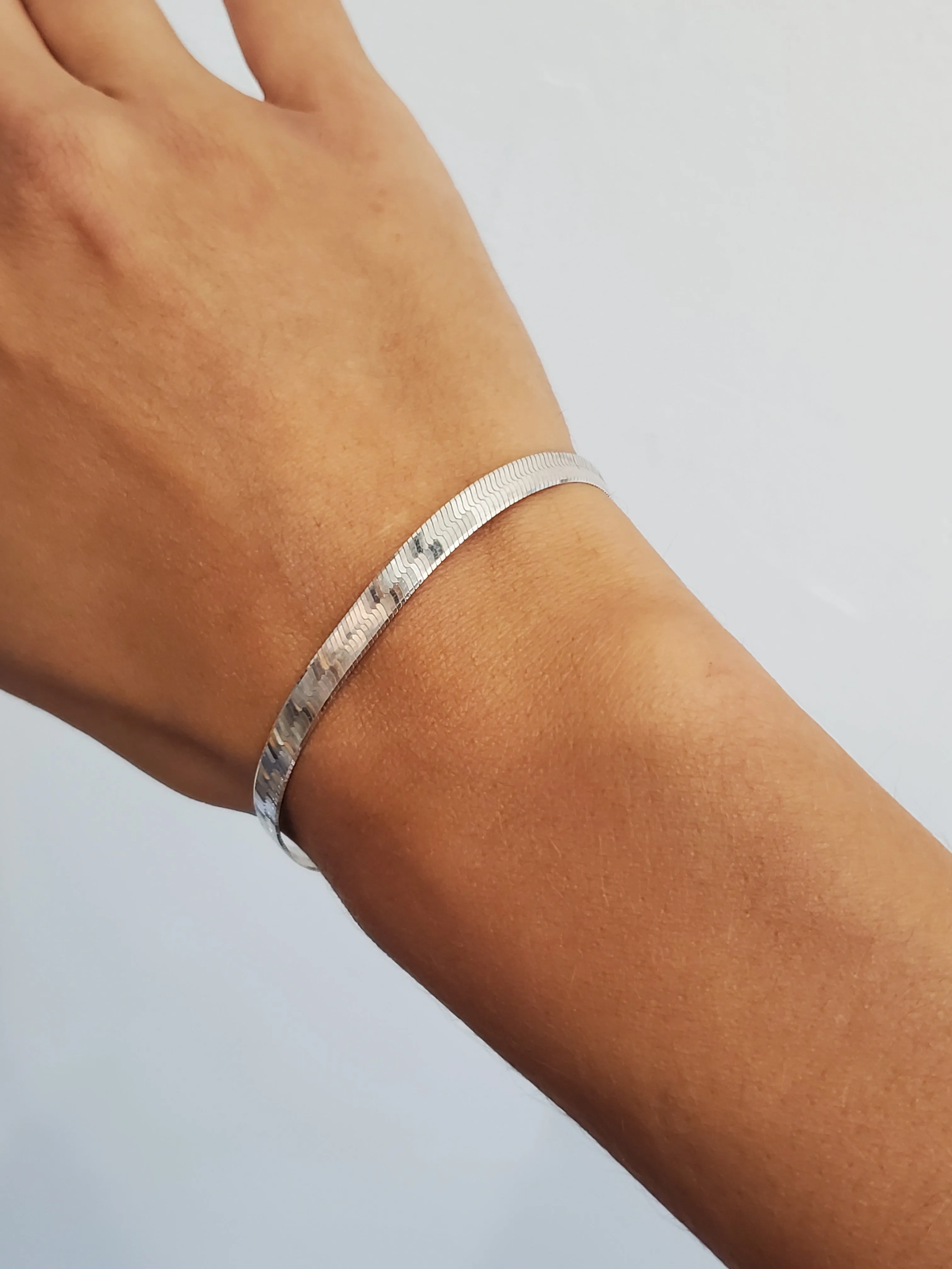 Herringbone Sterling Silver Bracelet