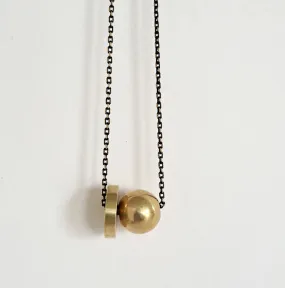 Hiku Solid Brass Ball & Disc Long Necklace | by brass bold