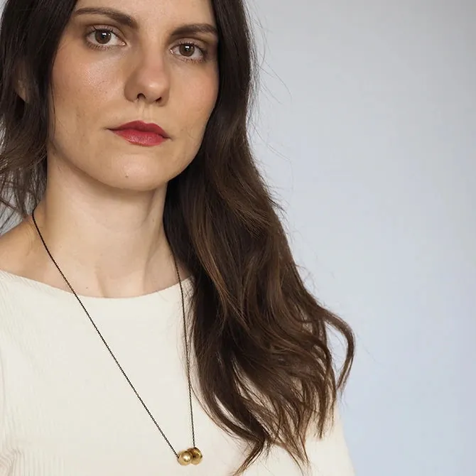 Hiku Solid Brass Ball & Disc Long Necklace | by brass bold