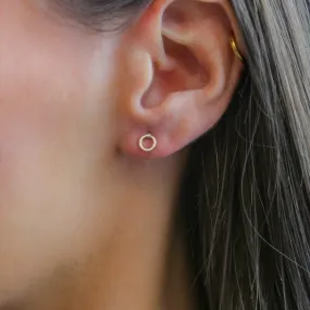 HOLLOW CIRCLE- Sterling Silver Minimalist Earrings