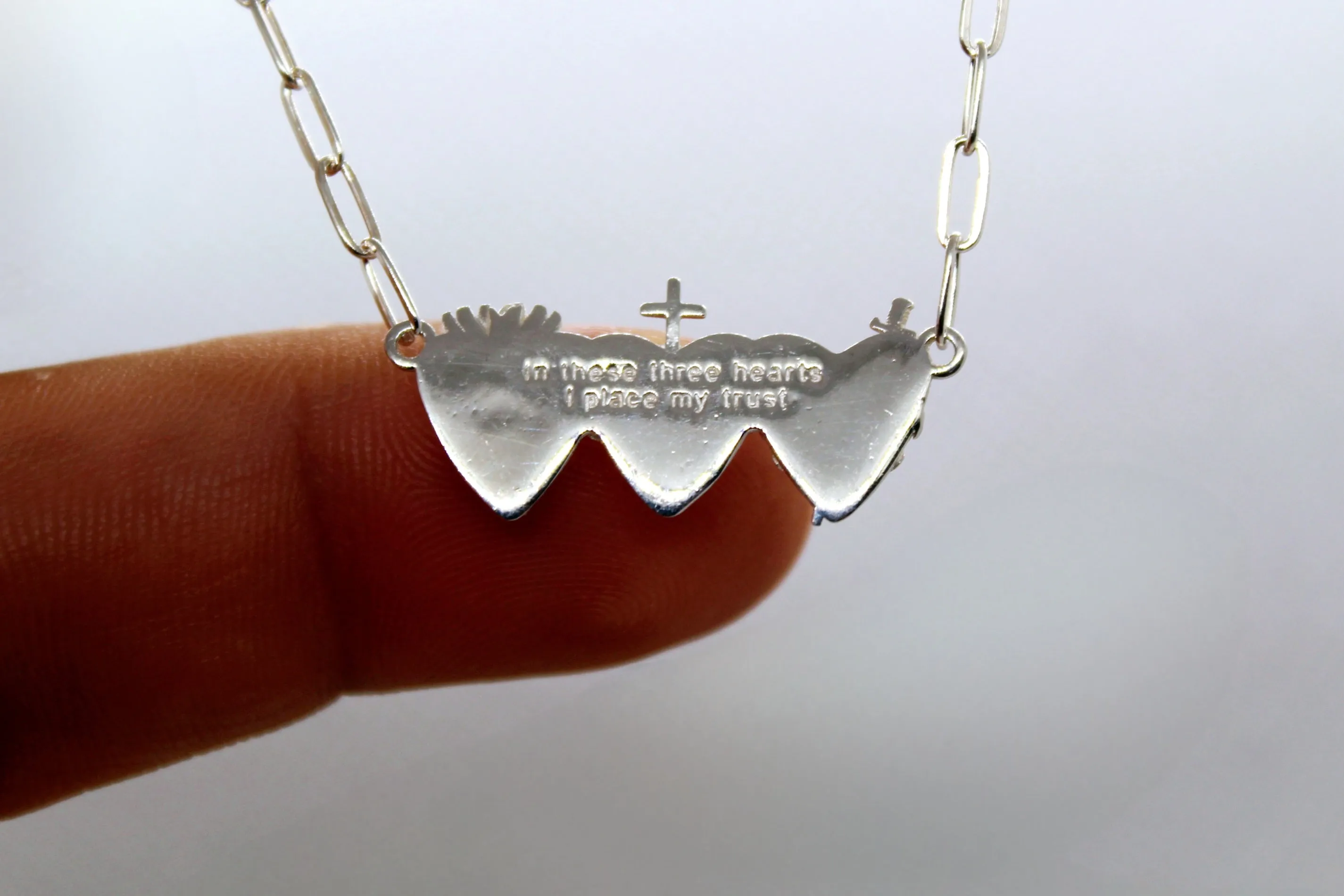 Holy Family Hearts Consecration Bracelet in 925 Sterling Silver