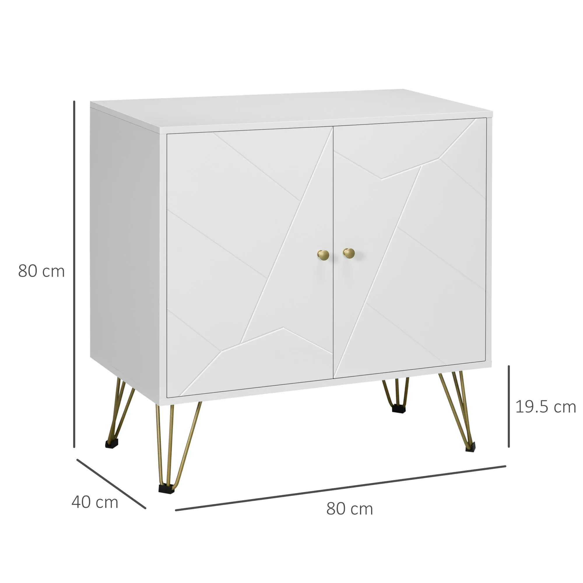 HOMCOM Freestanding Storage Cabinet with Adjustable Shelves for Living Room