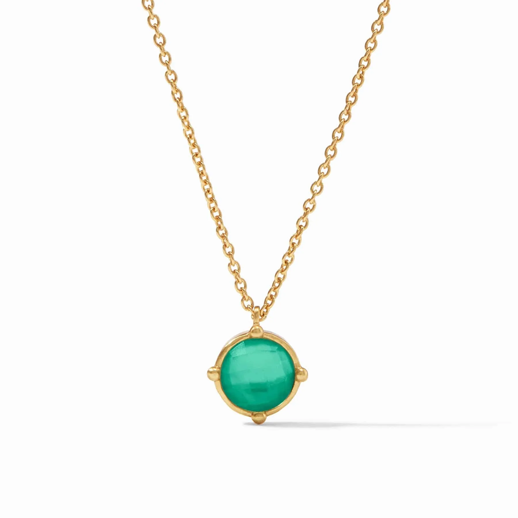 Honeybee Solitaire Necklace-Iridescent Emerald Green