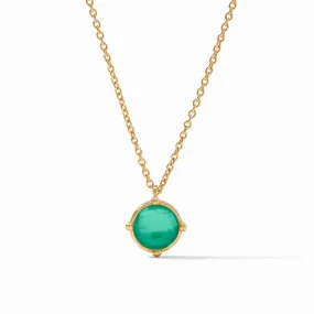 Honeybee Solitaire Necklace-Iridescent Emerald Green