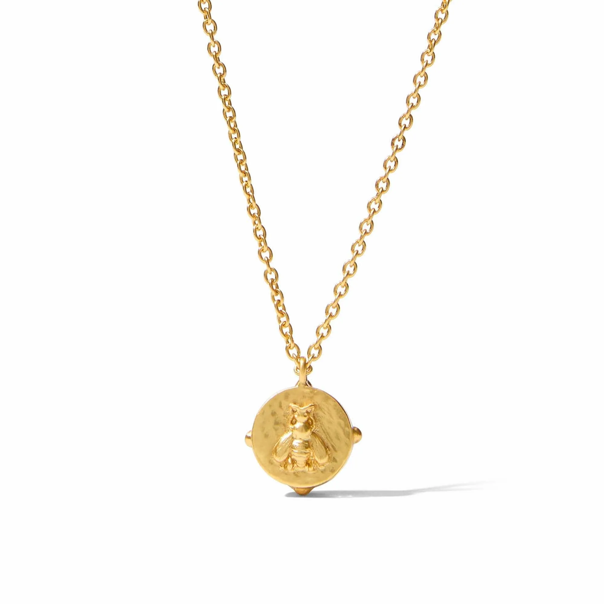 Honeybee Solitaire Necklace-Iridescent Emerald Green