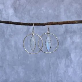 Hoop Glimmer - Moonstone Earrings