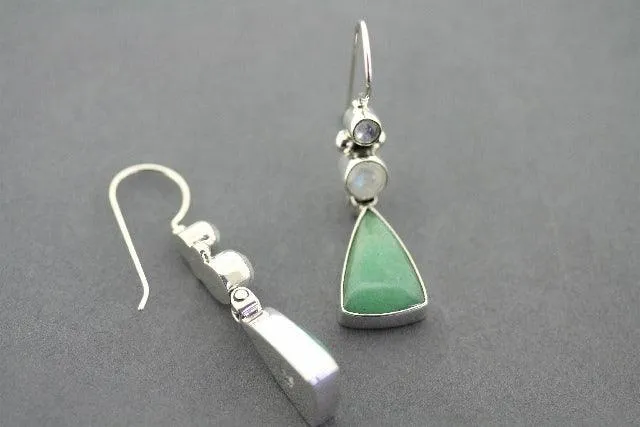 Hula earrings - Aventurine & Moonstone