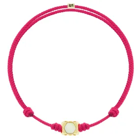 Ingot with Mother of Pearl Hexagon on Cord Bracelet
