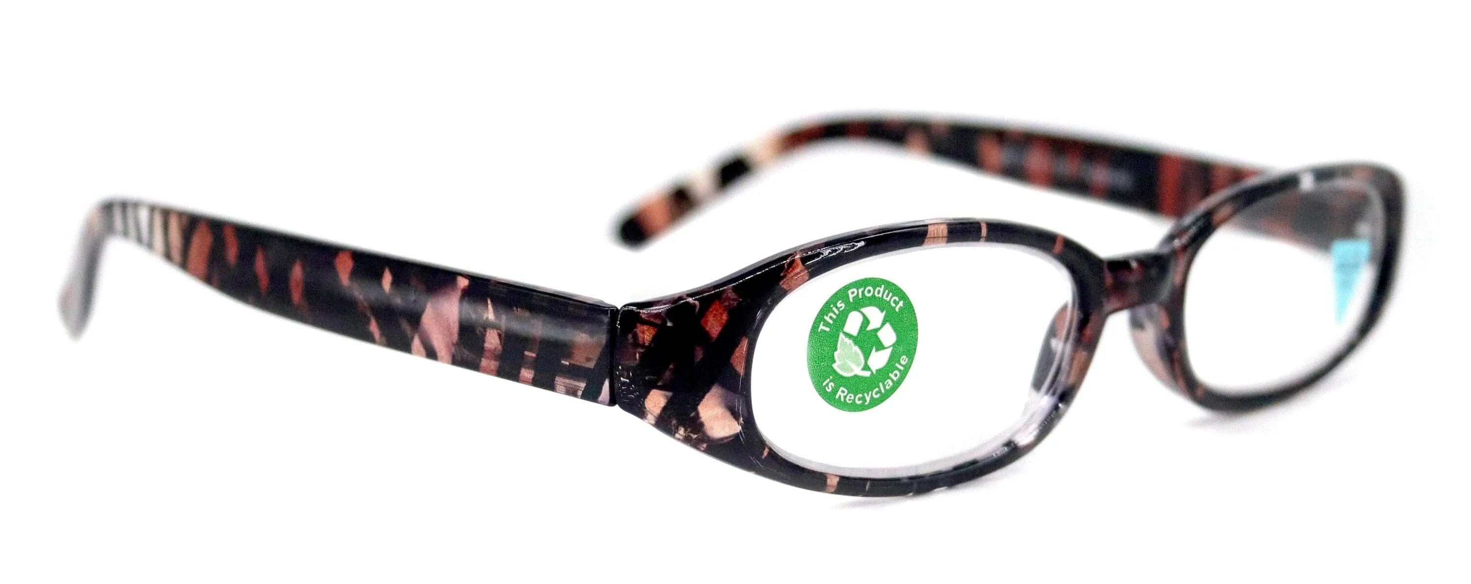 Isabella, (Premium) Reading Glasses, Fashion Reader (Zebra Brown) Animal Print Oval  4  5  6 High Magnification NY Fifth Avenue (Wide Frame)