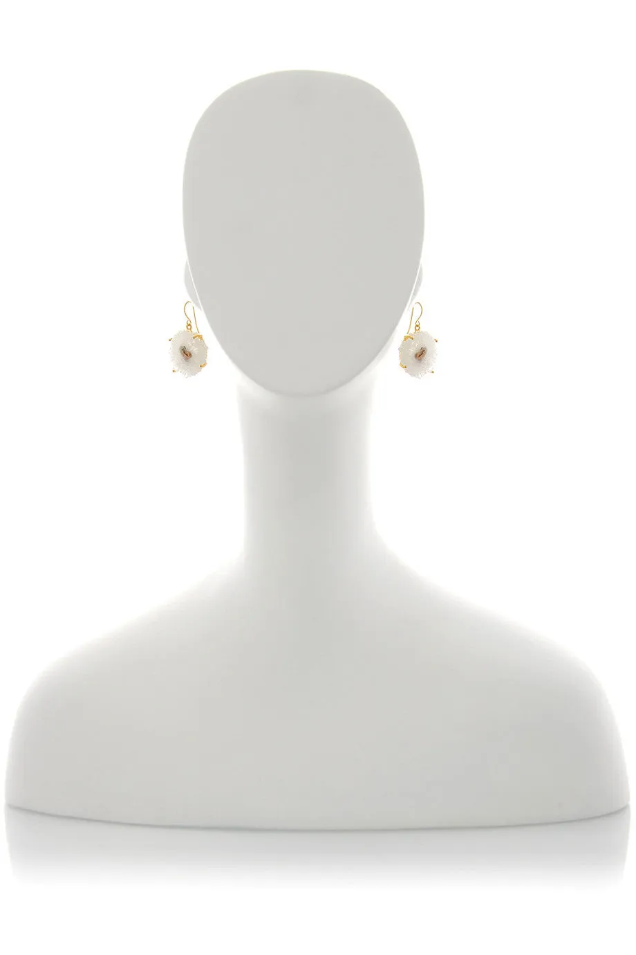 ISHARYA DRUZY White Flower Earrings