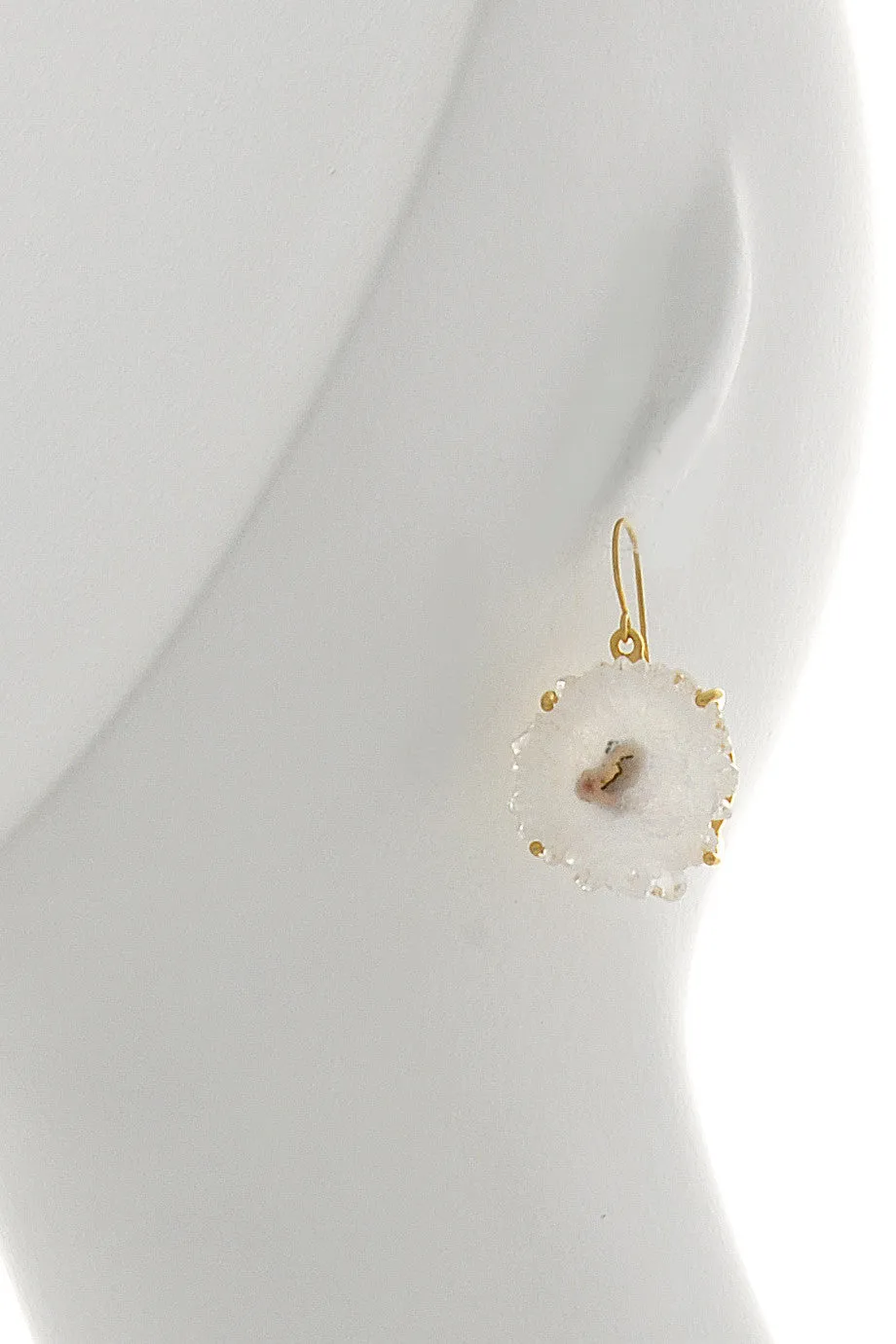 ISHARYA DRUZY White Flower Earrings