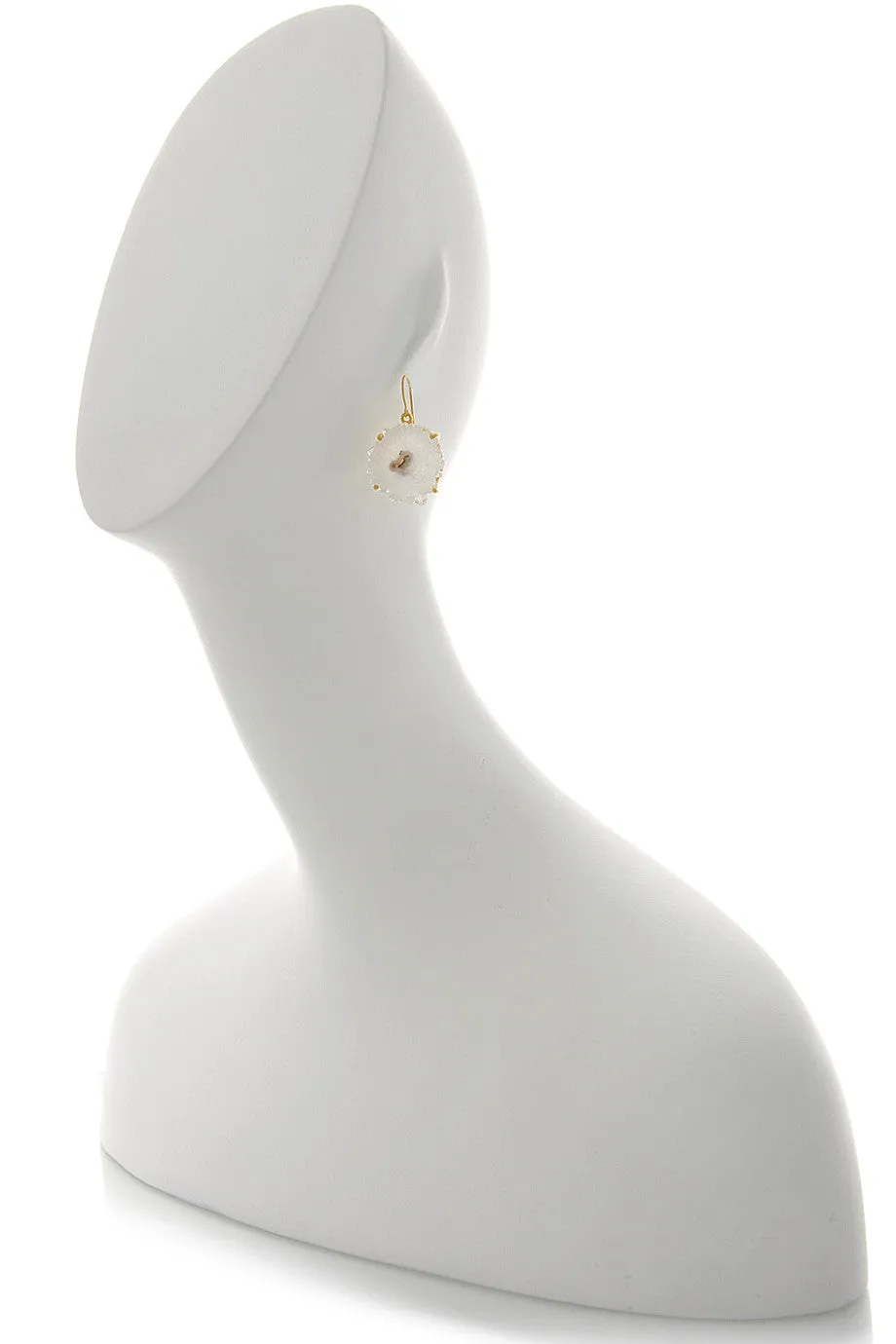 ISHARYA DRUZY White Flower Earrings