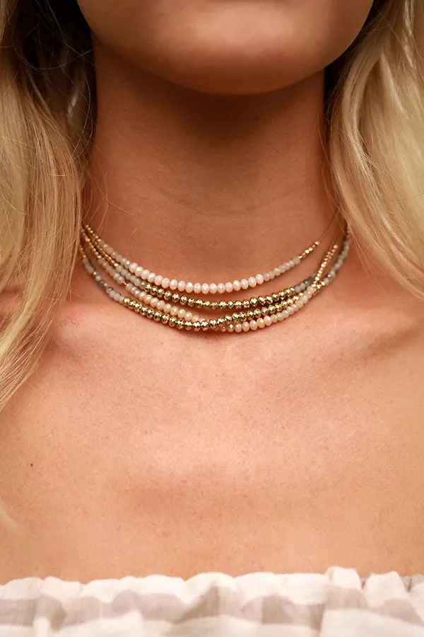Keeping You Close Layered Necklace In Champagne