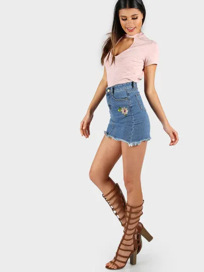 Keyhole choker fashion top