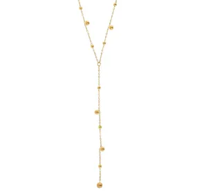 Klara - Lariat Necklace with Gold Dots Stainless Steel
