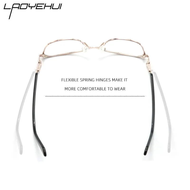 Laoyehui Unisex Eyeglasses Cat Eye Alloy Reading Glasses 8184 Black Red