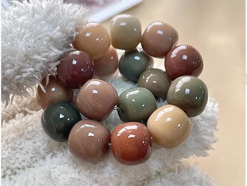 Large Natural Bodhi Root Bracelet with Buddha Beads