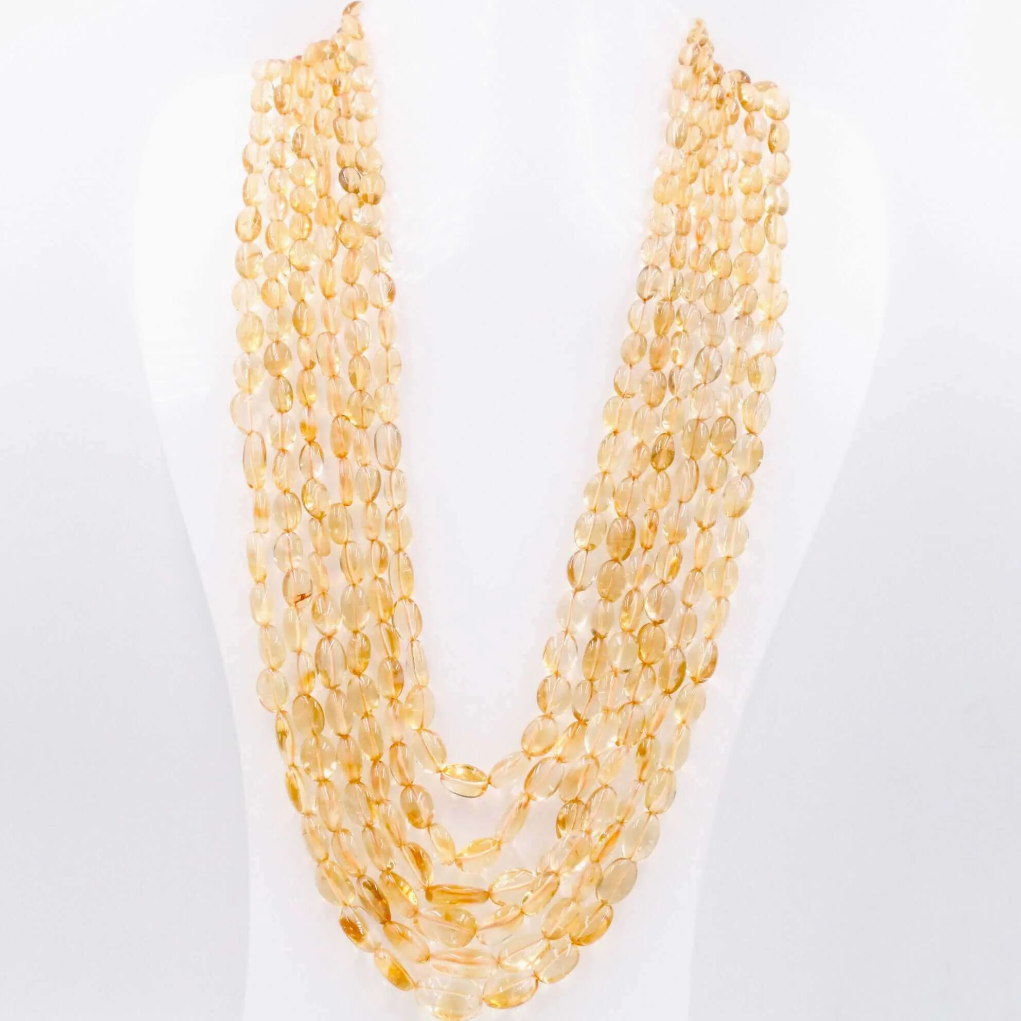 Layered Citrine Beaded Necklace 6 Strand Necklace Beaded Citrine Necklace Citrine Sarafa Indian Necklace MultiStrand Quartz Necklace SKU: 6143166