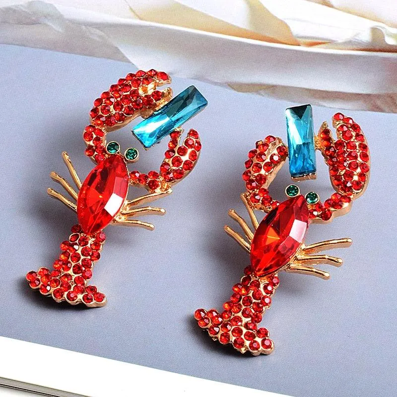 Lobster Blues Crystal Drop Earrings