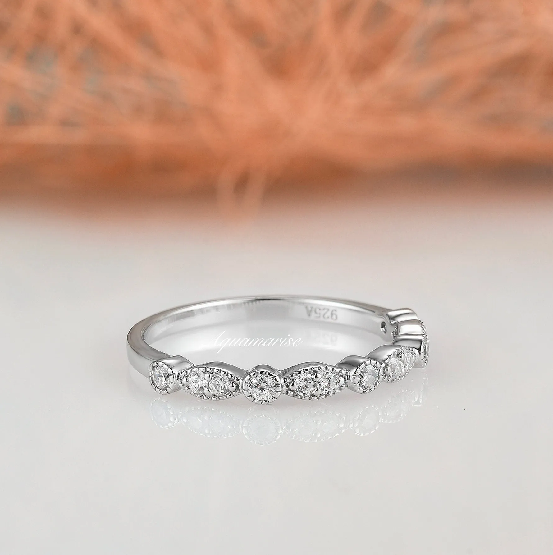 Luxe Diamond Wedding Band- Sterling Silver