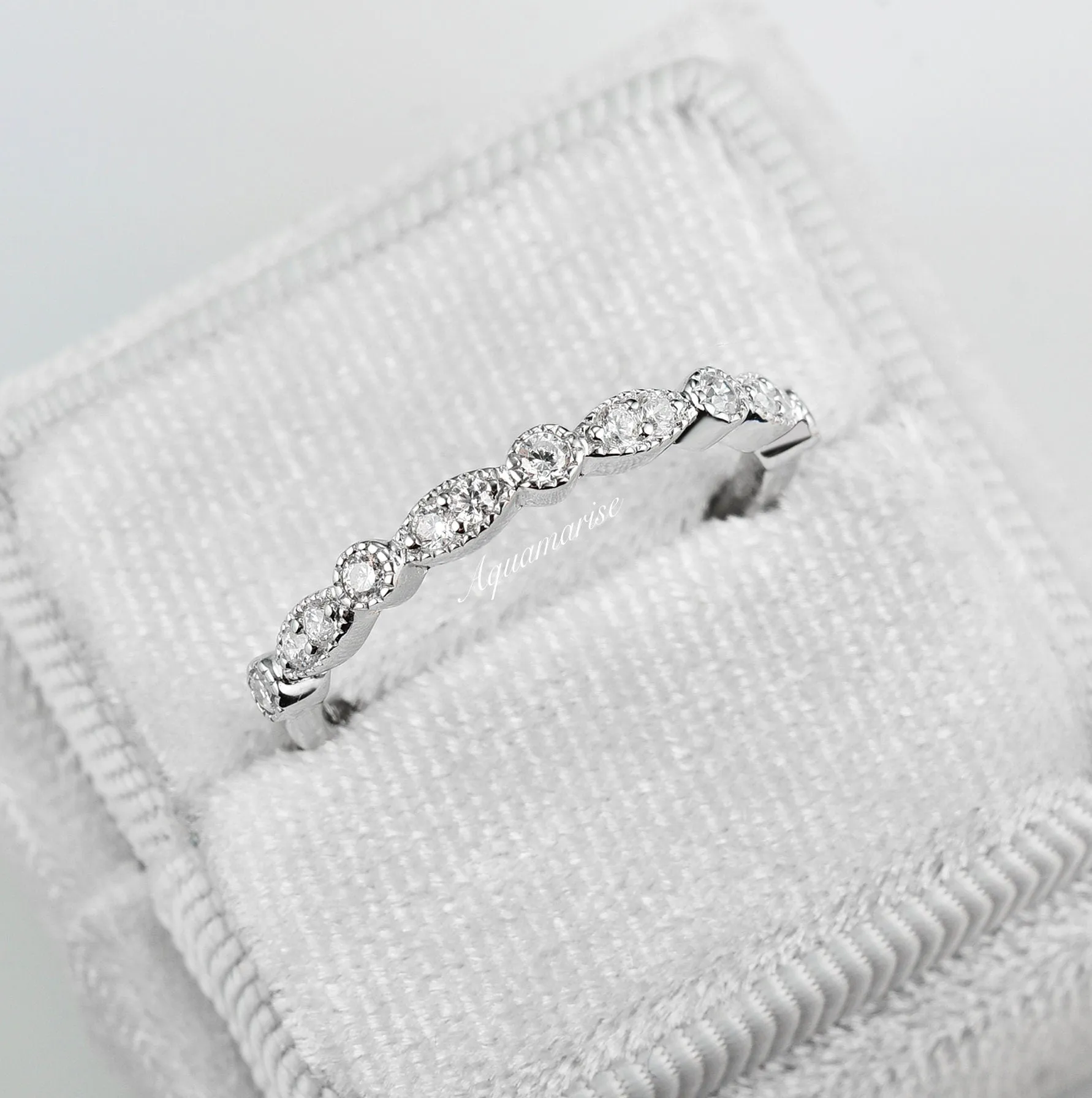 Luxe Diamond Wedding Band- Sterling Silver