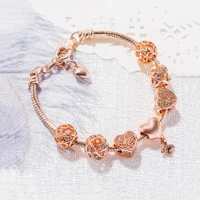 Luxe6080 - Heart & Bee Charm Bracelet