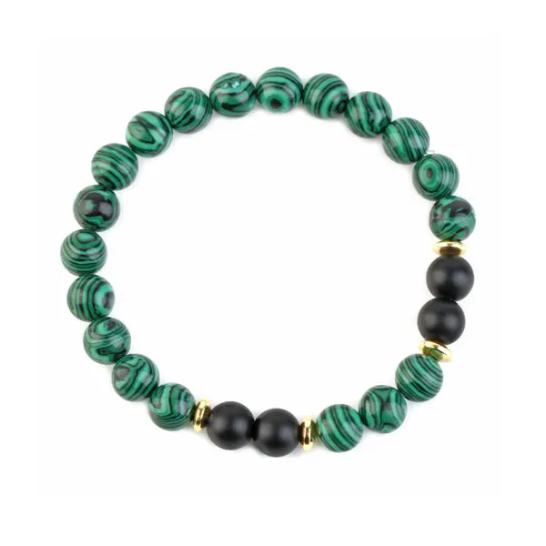 Malachite Bracelet (Circumference 19cm) 孔雀石串珠手鍊 (鍊長 19cm) (KJBR16217)