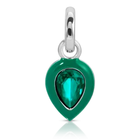 May Emerald Birthstone Charm - Pear
