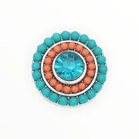 Metal Hairpin click / chunk button 01-blauw