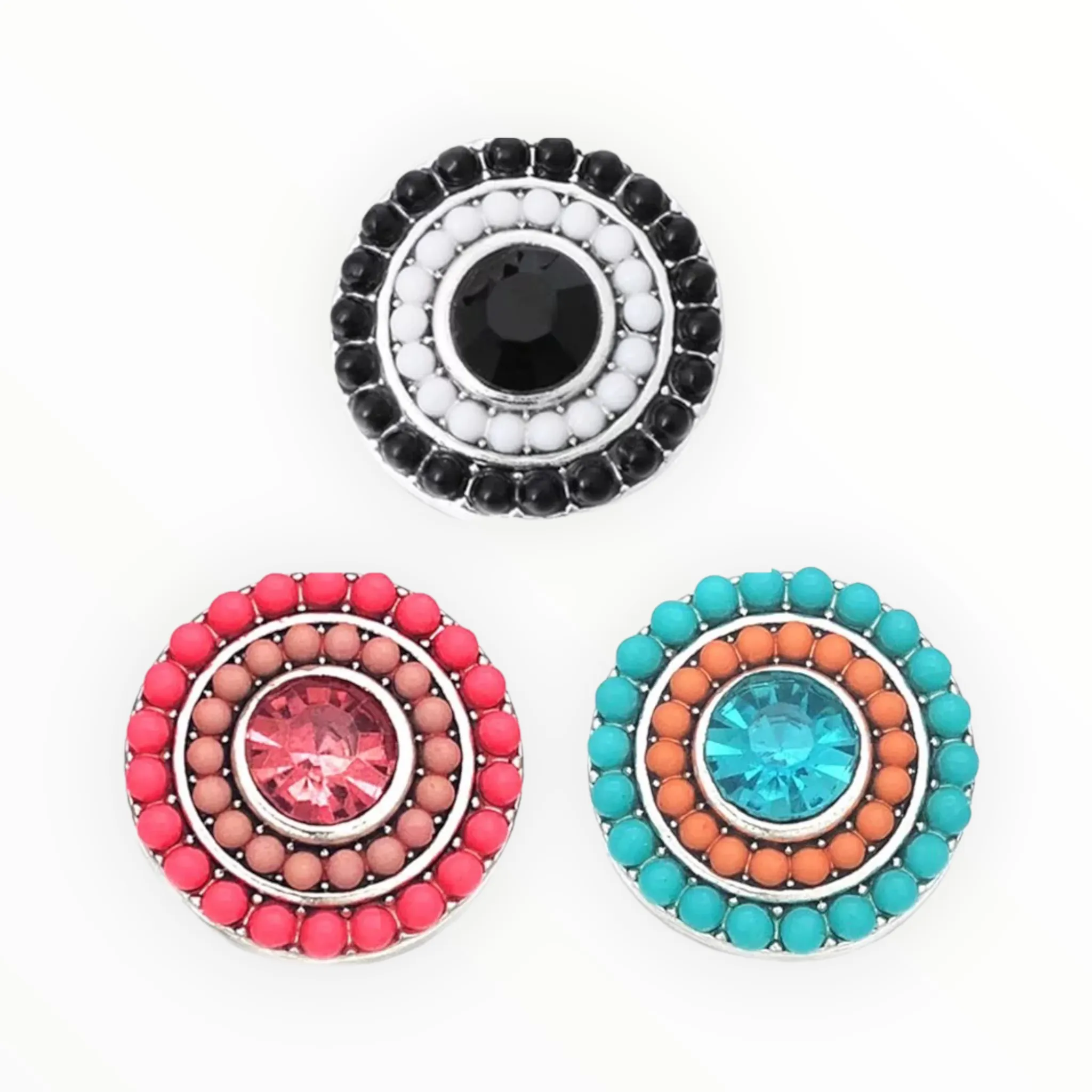 Metal Hairpin click / chunk button 01-blauw