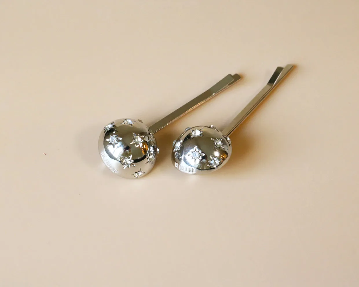 Metal Silver Ball Hair Pin
