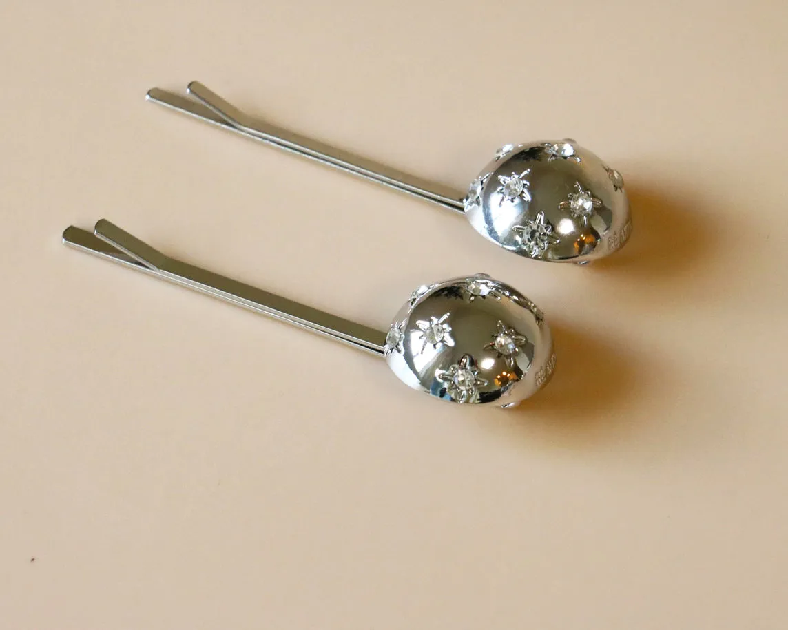 Metal Silver Ball Hair Pin