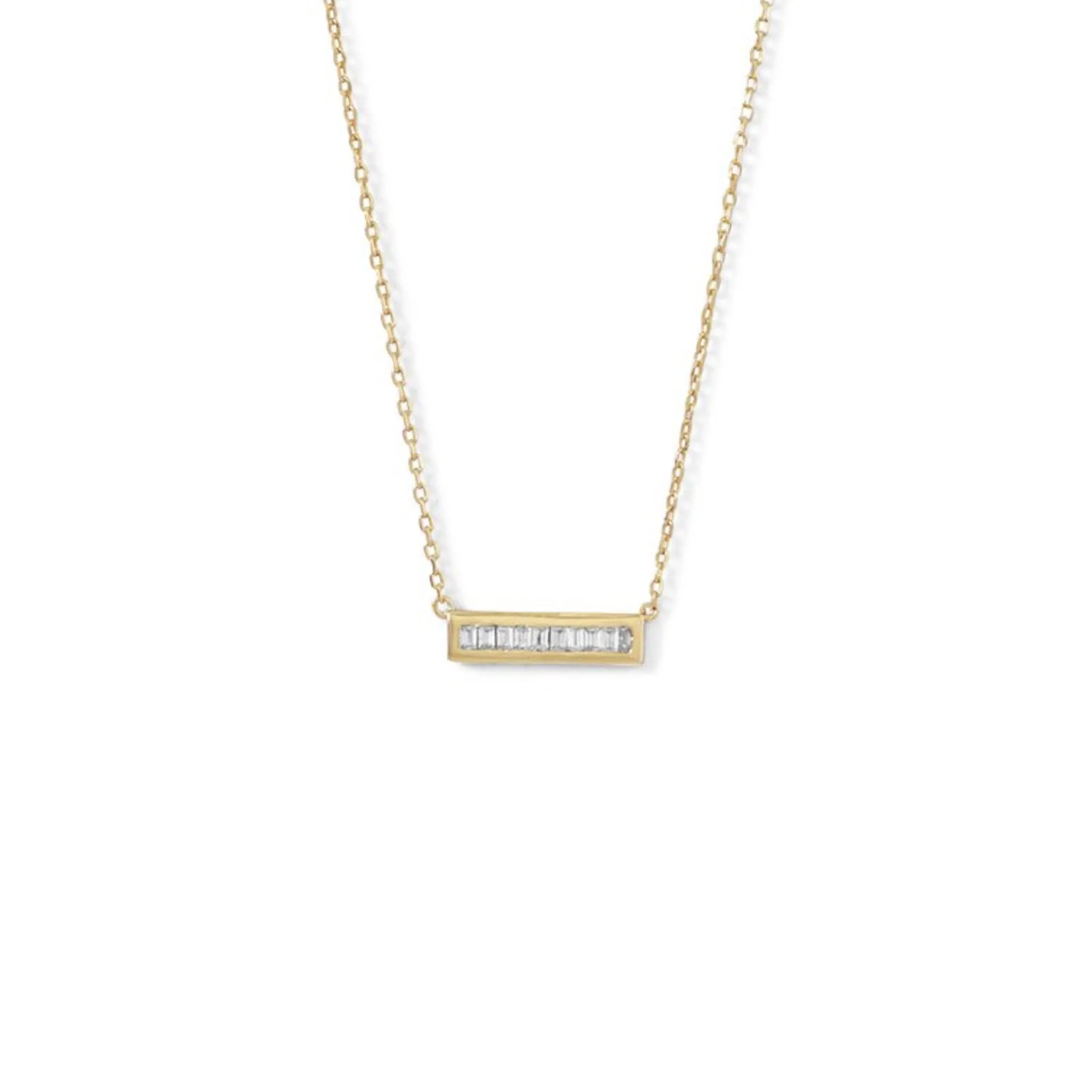 Mia Baguette Bar Necklace