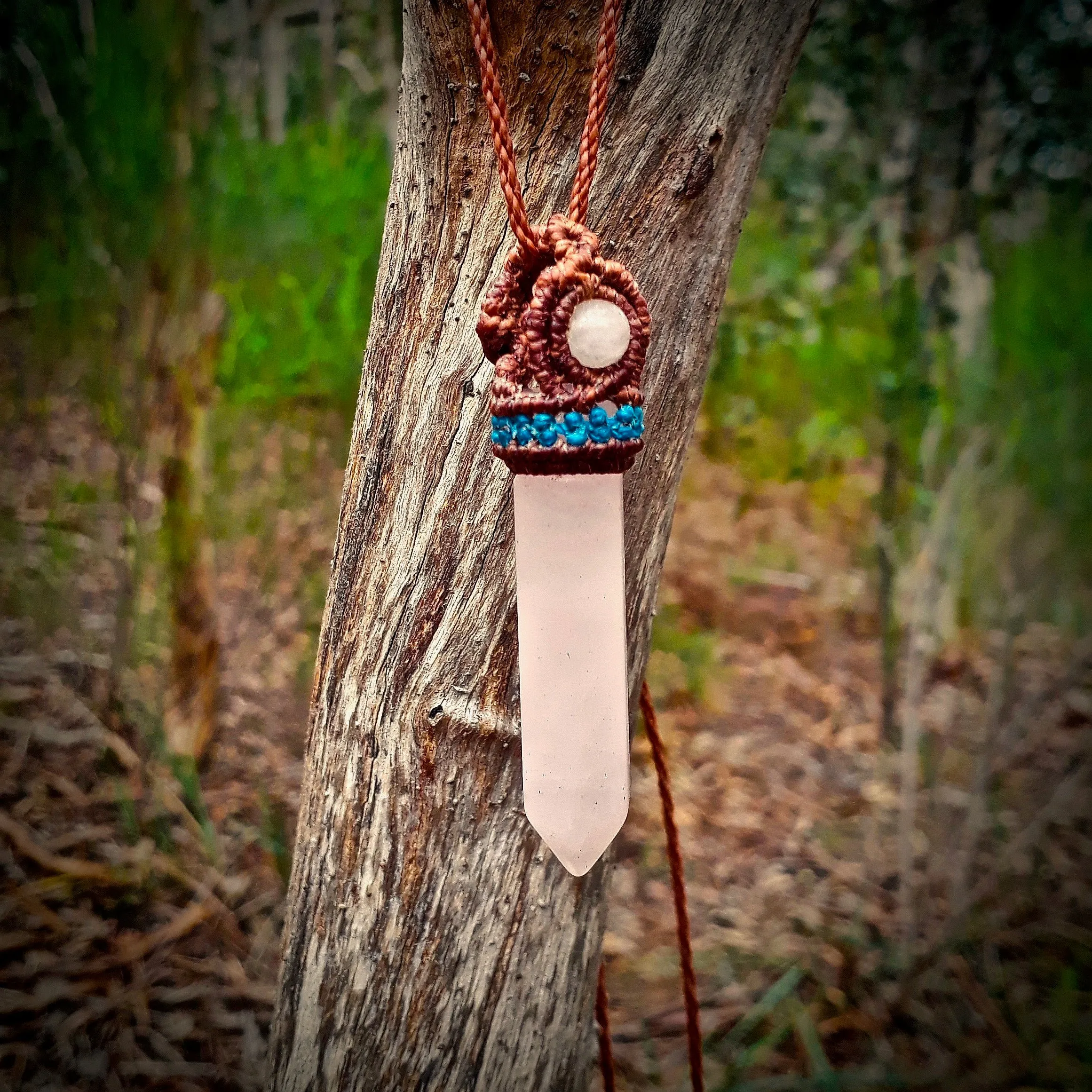 Milky rose quartz necklace